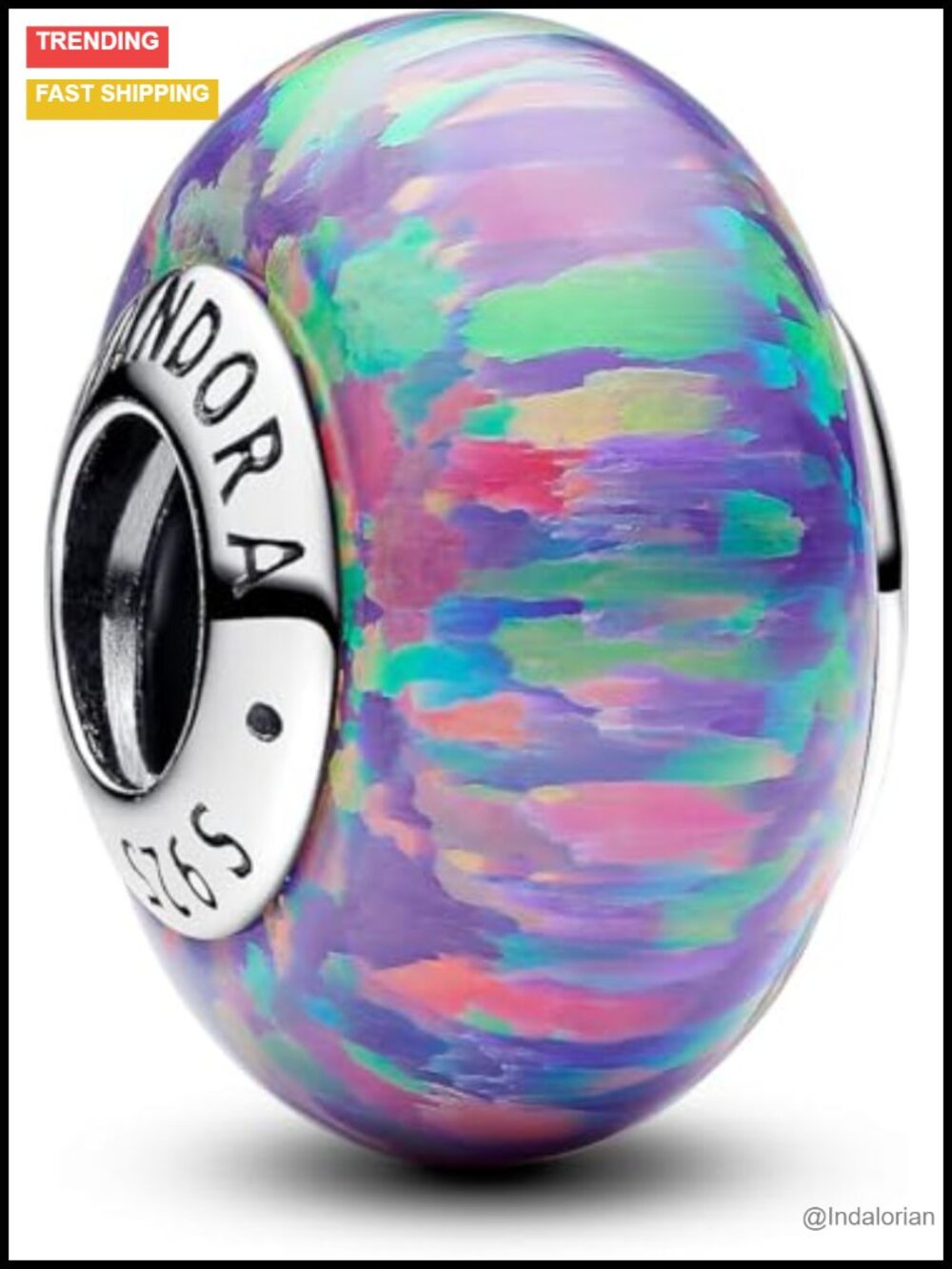 Pandora Opalescent Purple Charm Bead for Bracelets